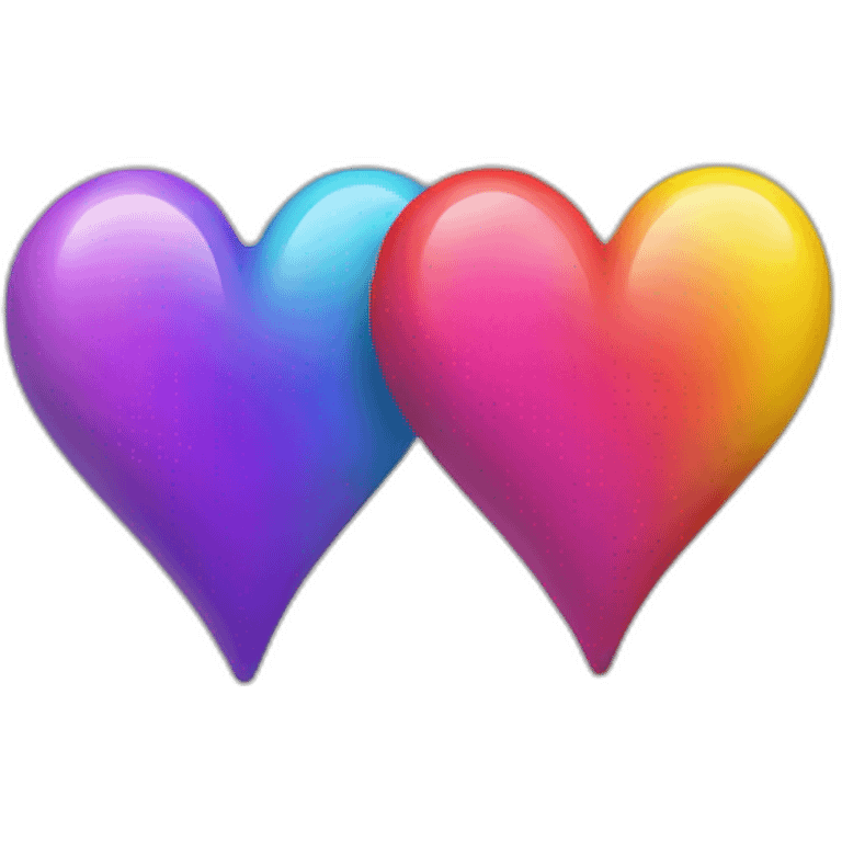 Dos Corazones arcoiris contentos emoji