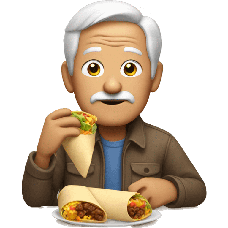 grandpa eating a burrito emoji