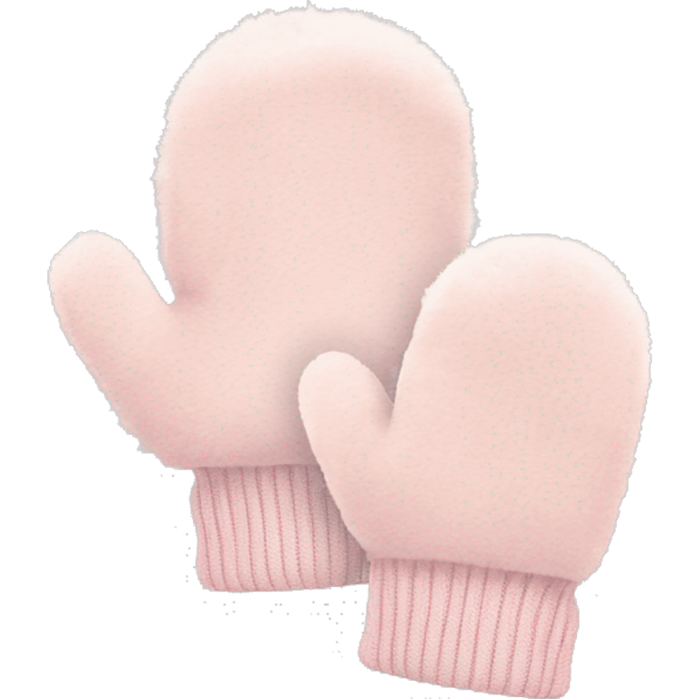 Pale pink winter mittens with fur emoji