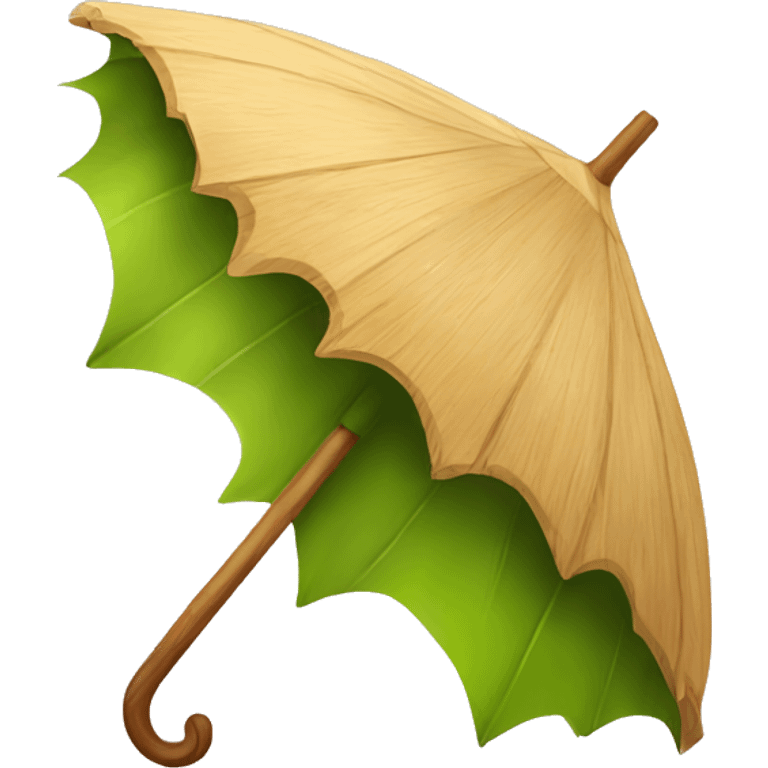 Wooden leaf umbrella emoji