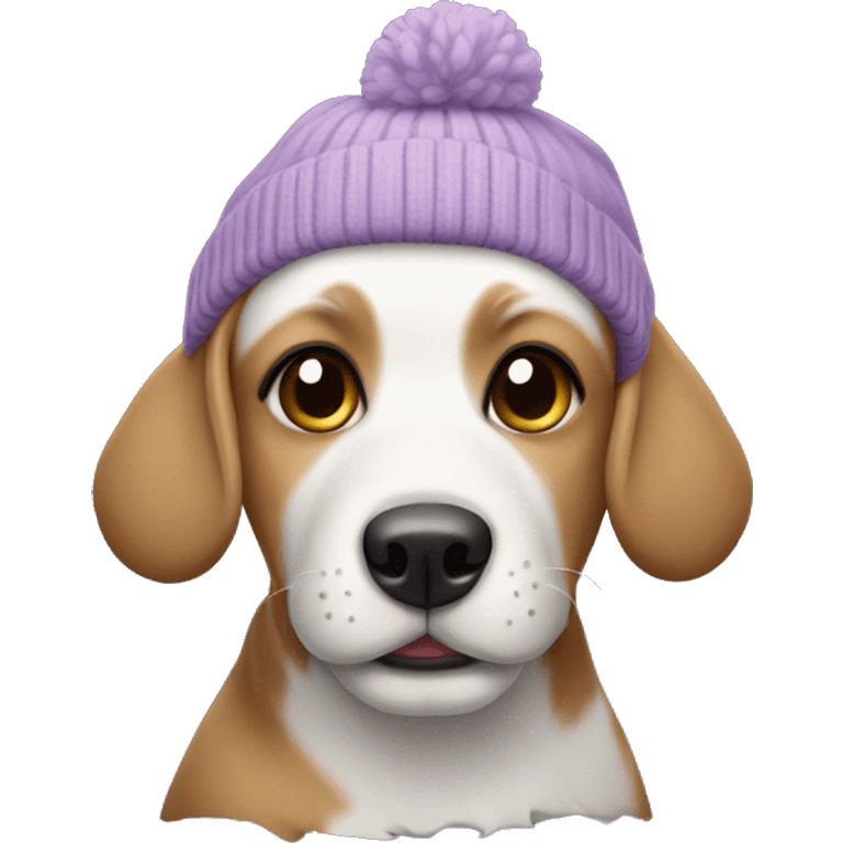 Dog wearing a lilac beanie  emoji