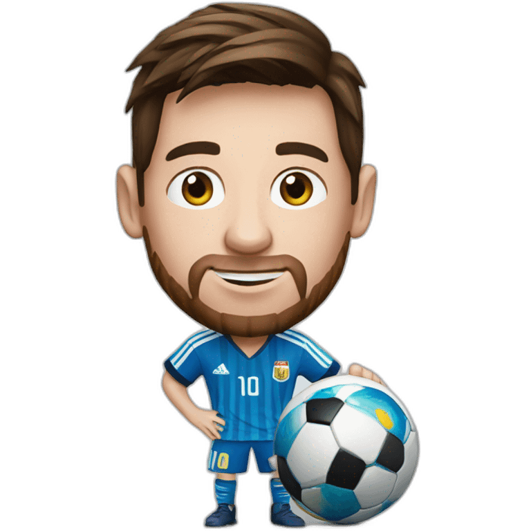 Messi with the World cup emoji