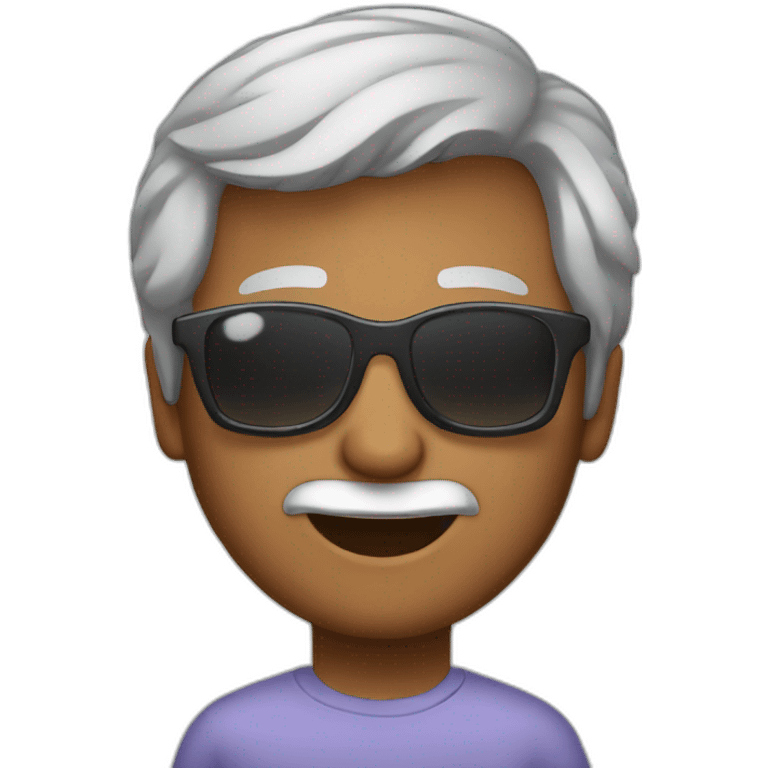 50 years with gray hair, sunglass emoji