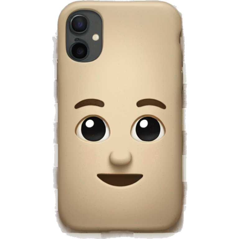 iPhone with beige checkered case emoji