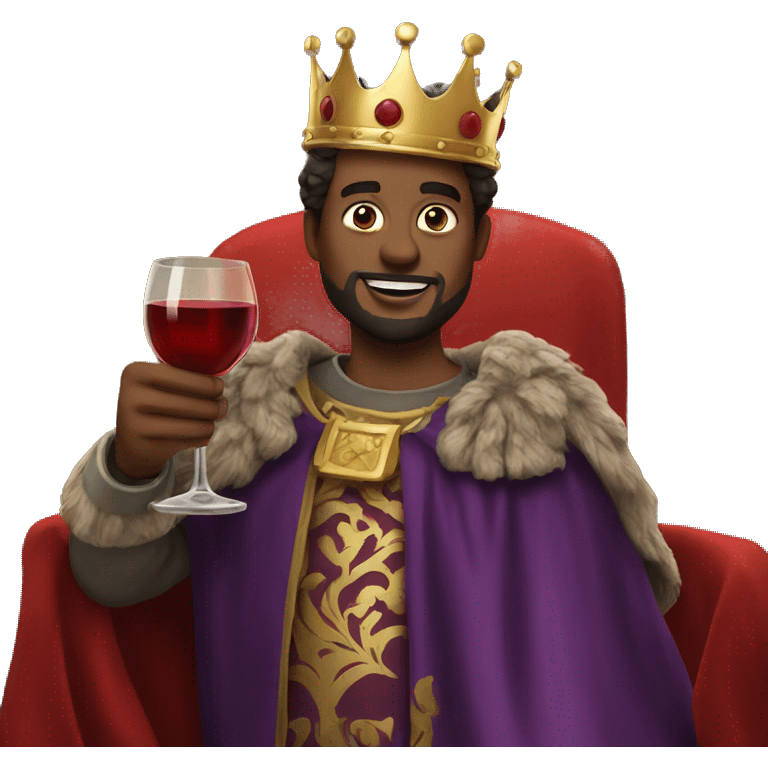 king holding glass of wine emoji