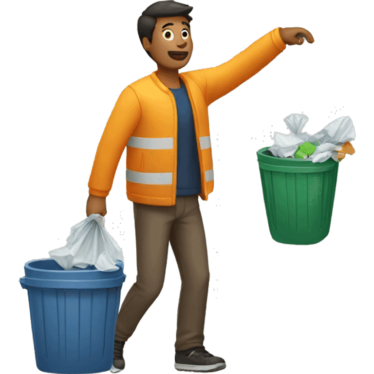 man throwing trash in bin emoji