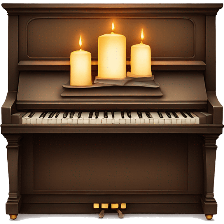 vintage piano with melted candles on top emoji