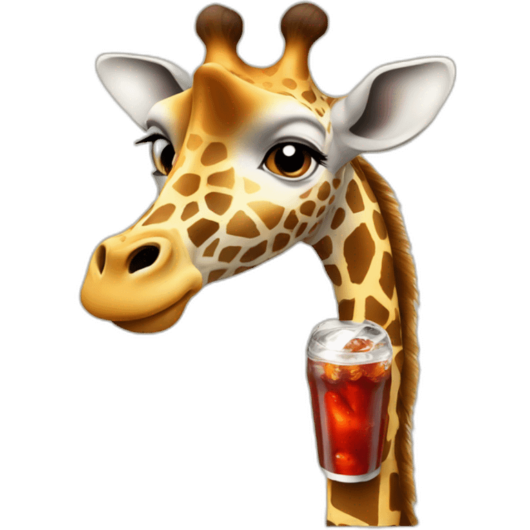 giraffe drinking cola emoji