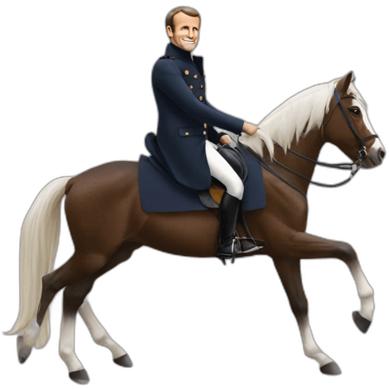 Emmanuel Macron qui fait du cheval emoji