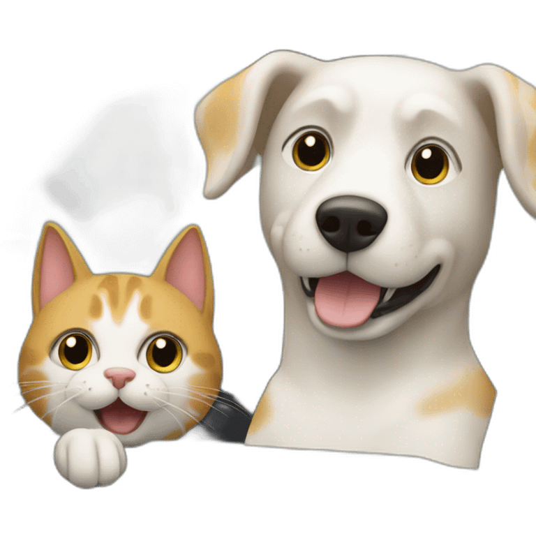 dog and cat in car emoji