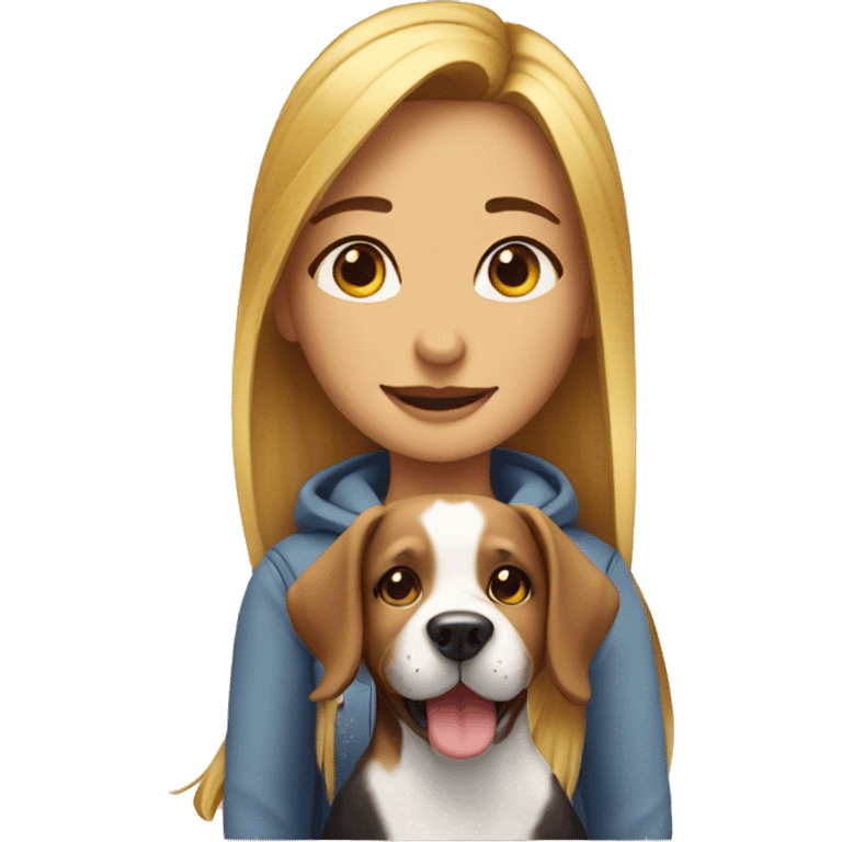 Girl vith dog emoji