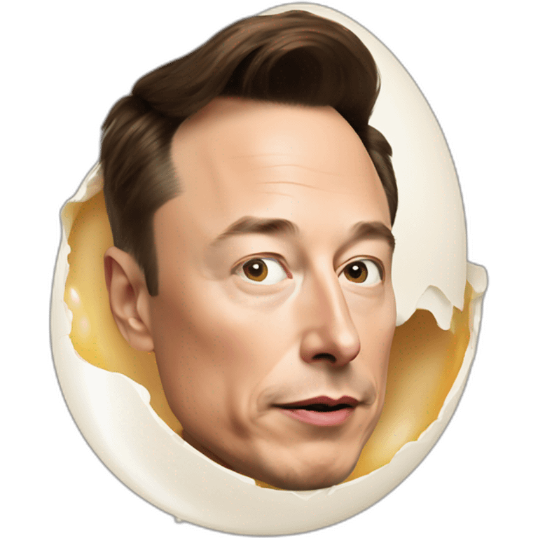 Elon musk laying an egg emoji