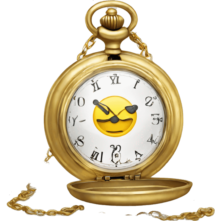 pocket watch with gold chain emoji