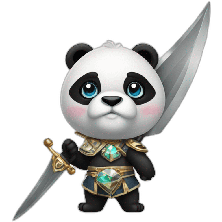 Panda con una espada de diamante emoji