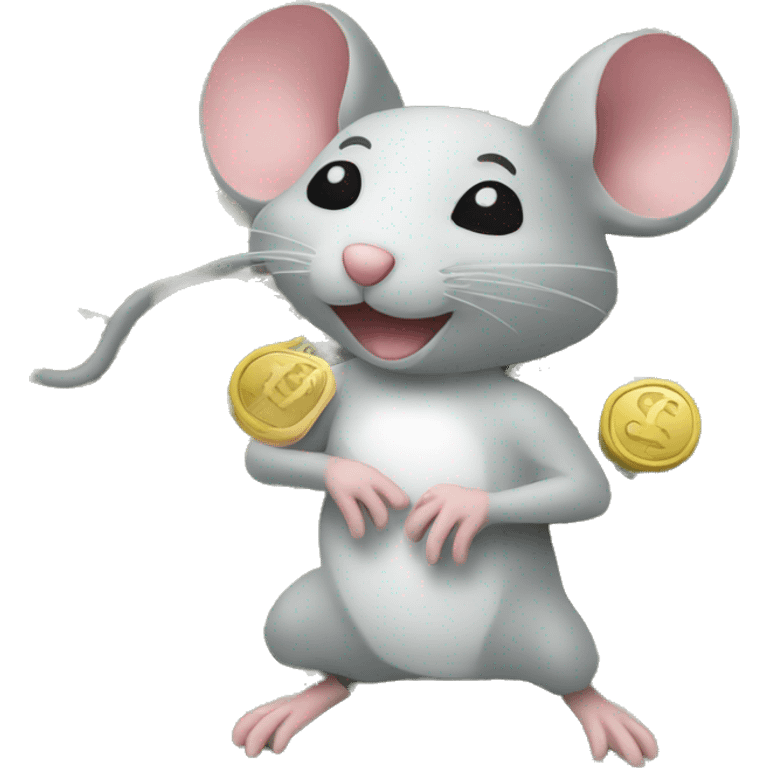 mouse click on money emoji