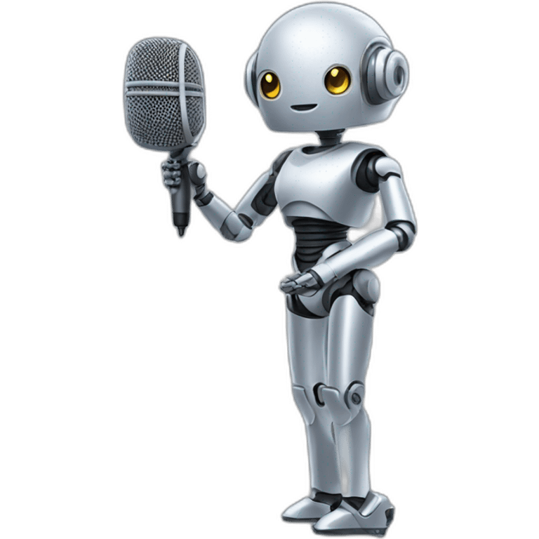 robot woman holding microphone emoji