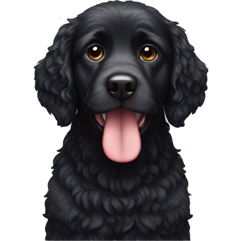 Black Water Dog with a white dot emoji