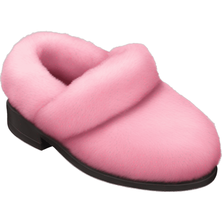 Pink fur heel slipper emoji