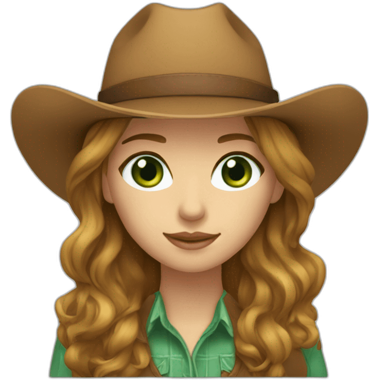 Lightbrown-hair-green-eyes-cowgirl emoji