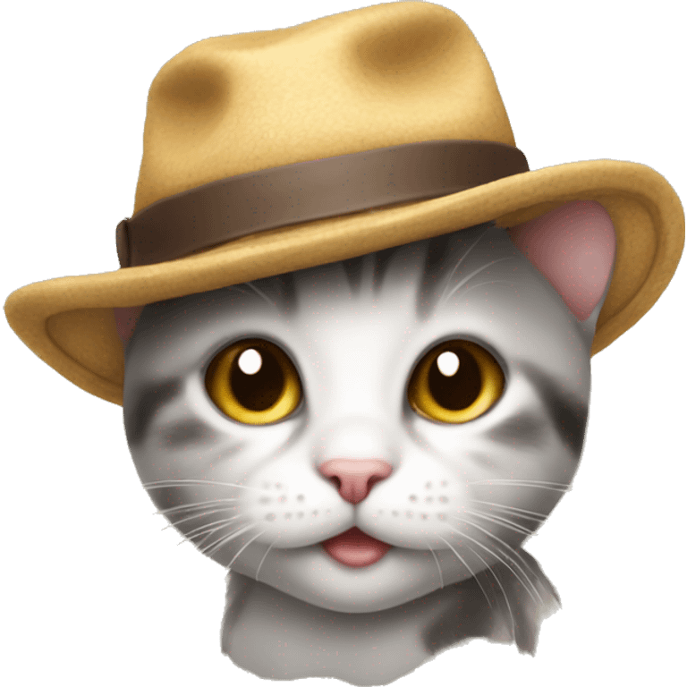 Baby cat with a hat emoji