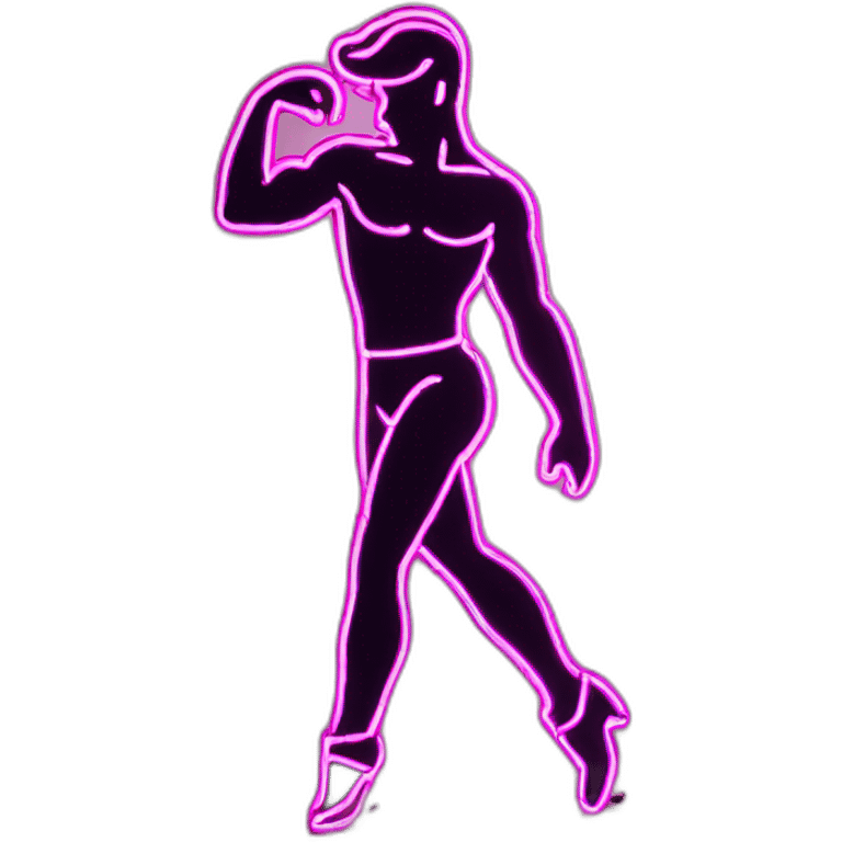 Sexy male dancer neon sign emoji