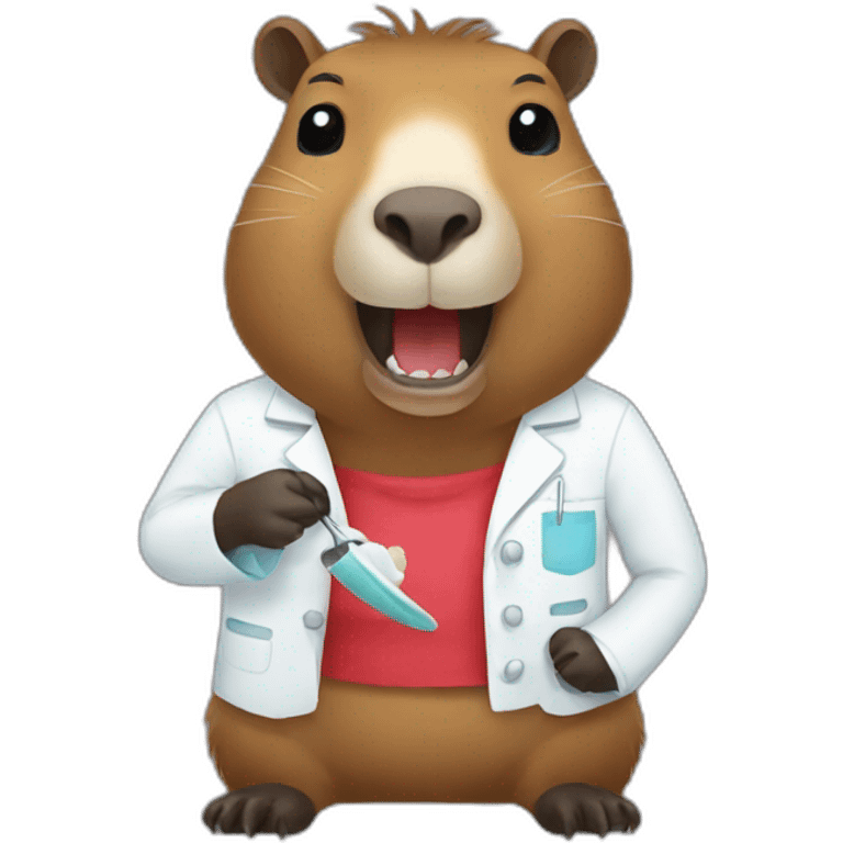 dentist-capybara-eating emoji