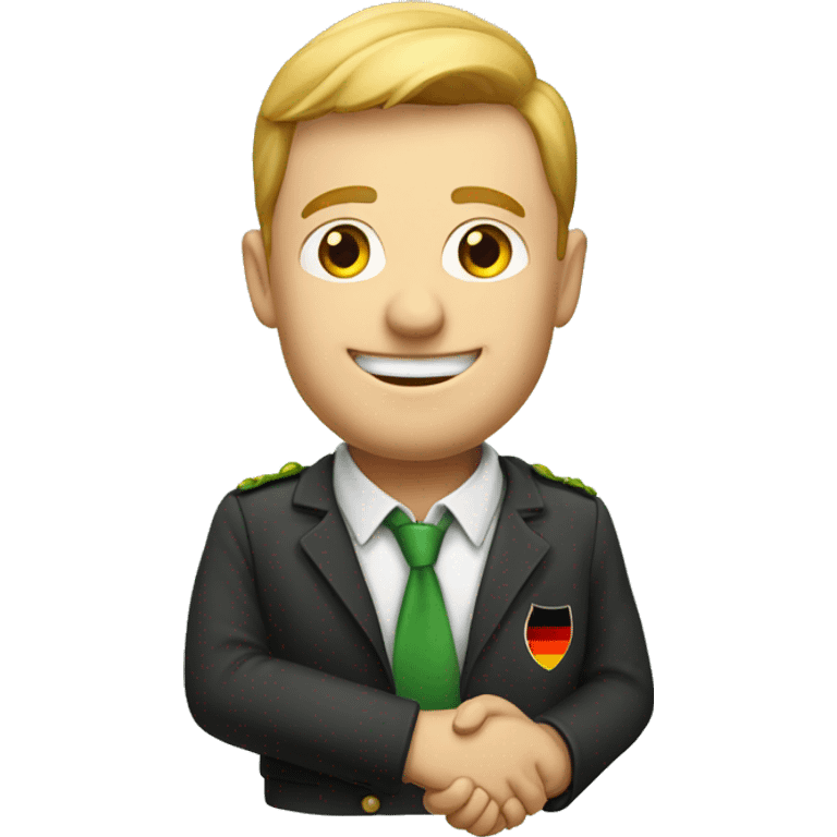 German and Irish guy shaking hands emoji