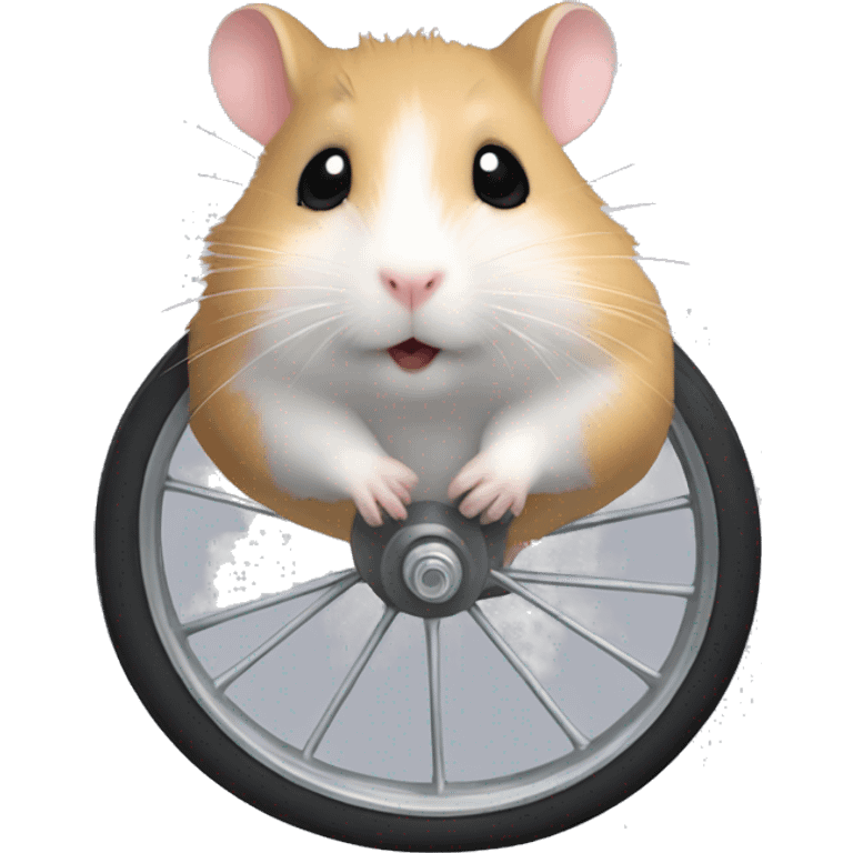 Hamster gris sur une roue emoji