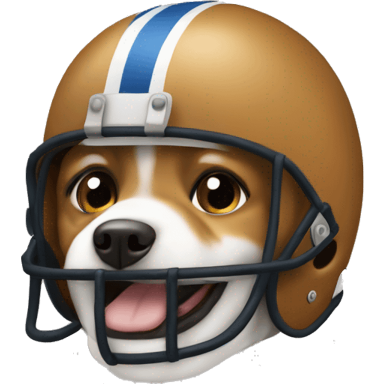 Emoji cute dog with football helmet on emoji