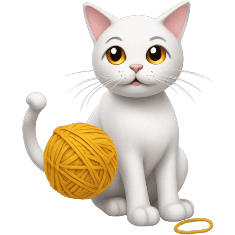 Cat with a ball of yarn emoji