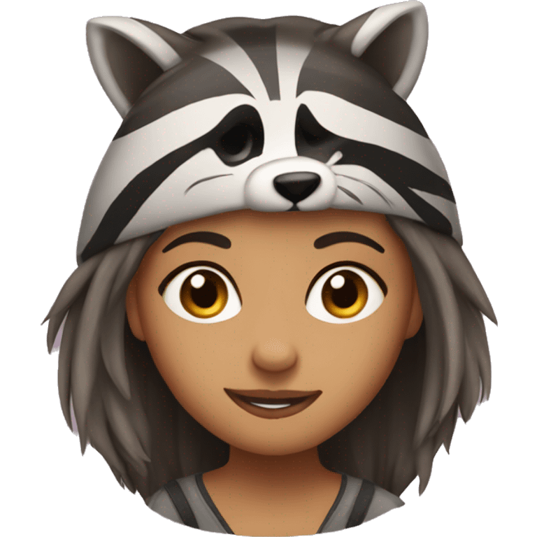 a girl like a racoon  emoji