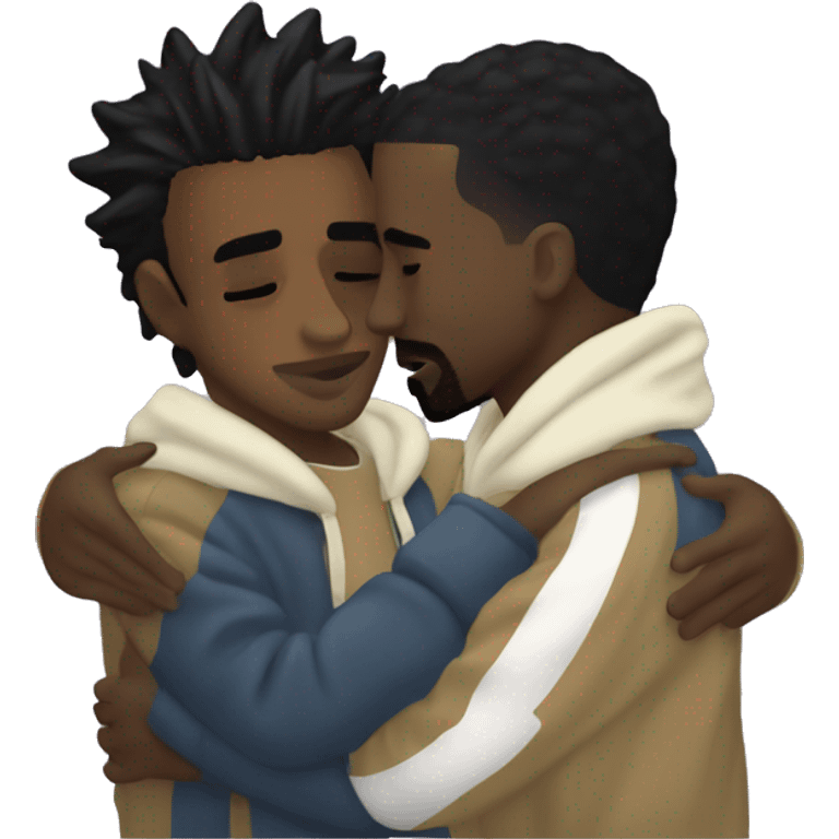 Playboi Carti and Kanye west hugging emoji