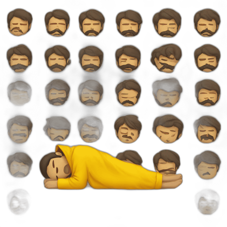 Armenian men  with yellow hoodie sleeping emoji