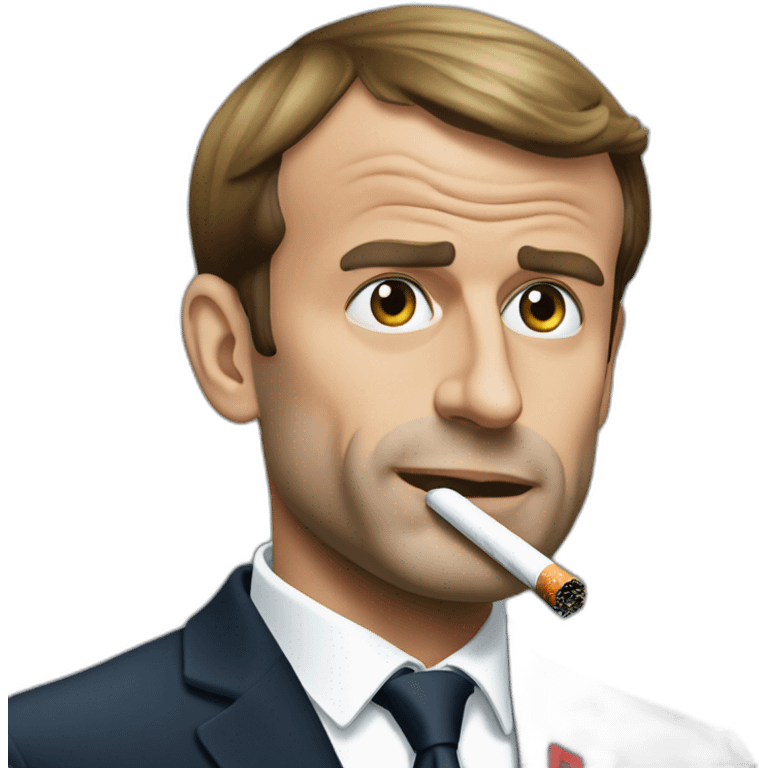 Emmanuel Macron qui fume une cigarette  emoji