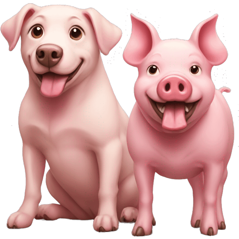 A dog and a Pig together emoji