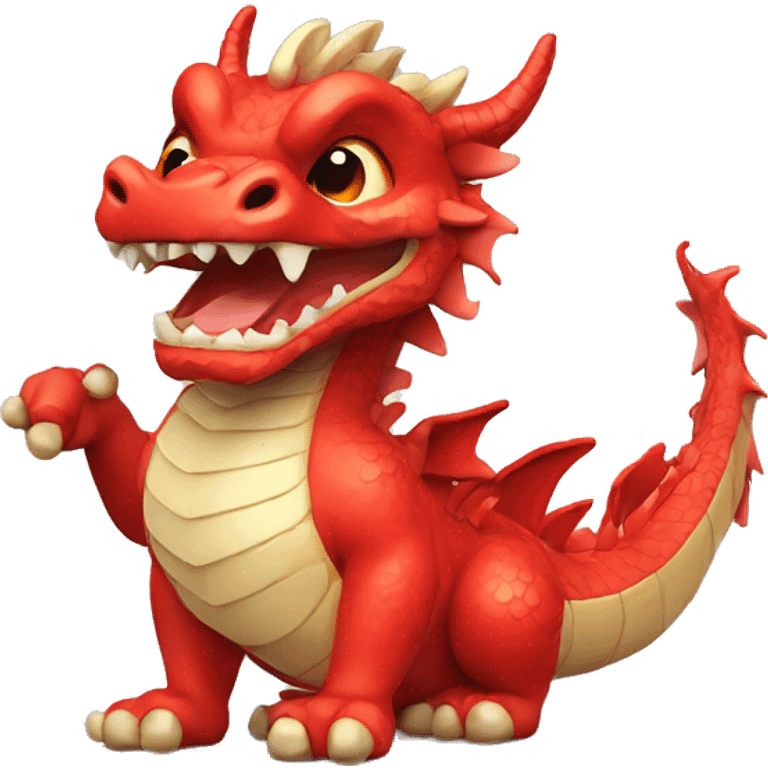 cute Chinese dragon with red body emoji