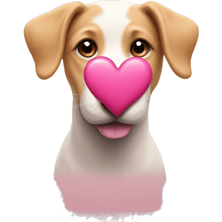 Pink heart with a dog  emoji