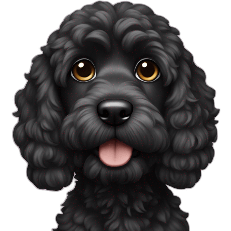 Black cockapoo dog emoji