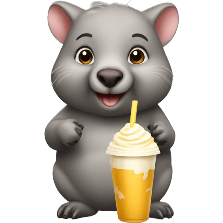 wombat with milkshake emoji