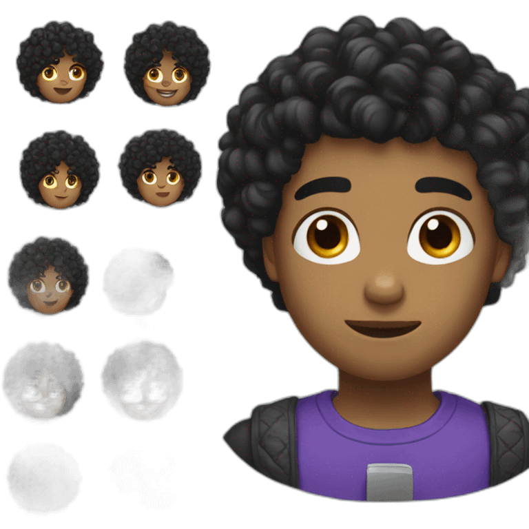 youtuber, curly black hair emoji