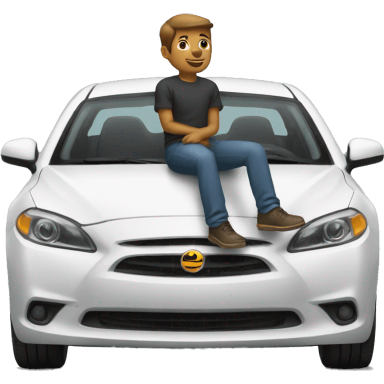 the man sitting on car emoji