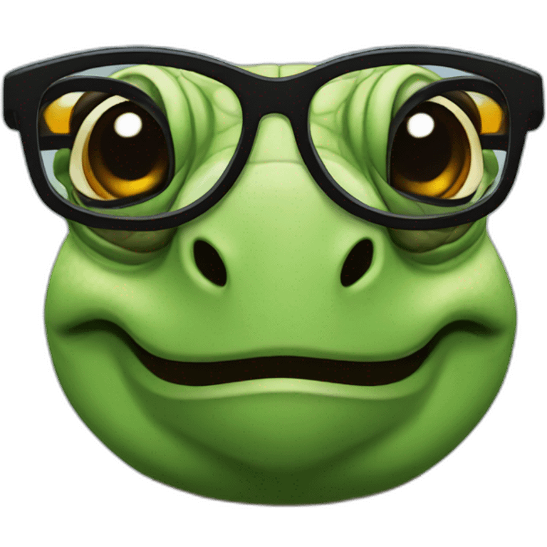 Turtle with glasses emoji