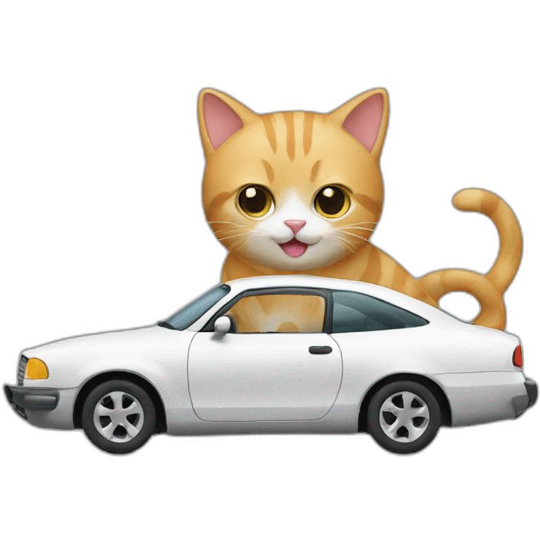 Cat and car emoji