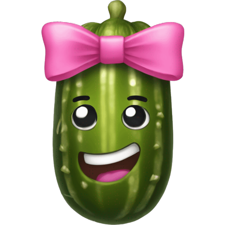 Pickle with a pink bow  emoji