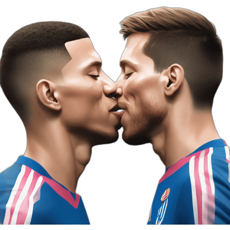 Mbappé kissing Messi emoji