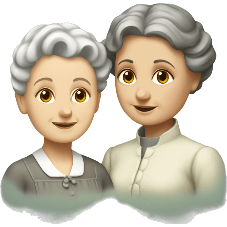 marie curie with dother irene emoji