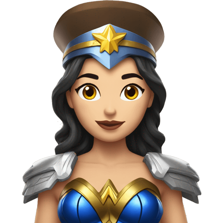 wonder woman in funny hat emoji