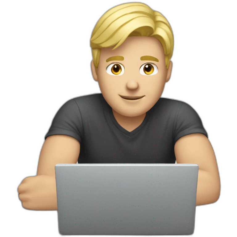 blonde guy with laptop emoji