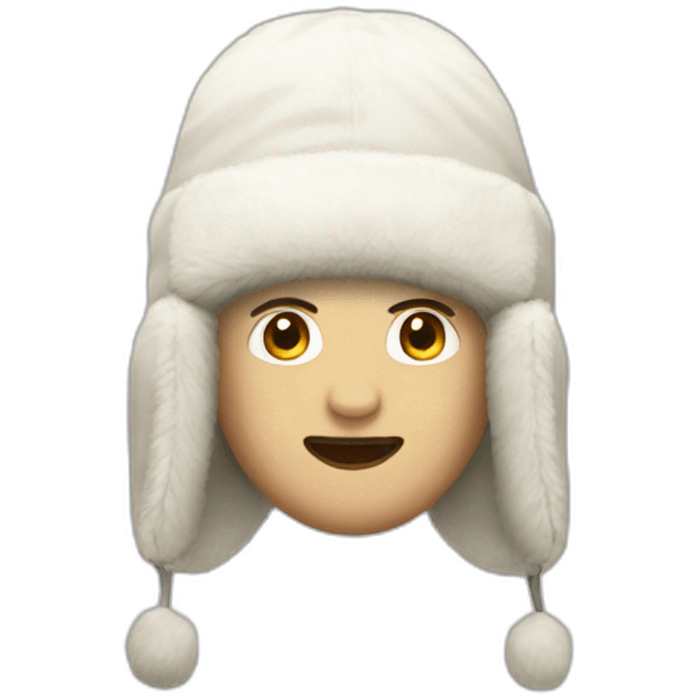 White ushanka hat emoji