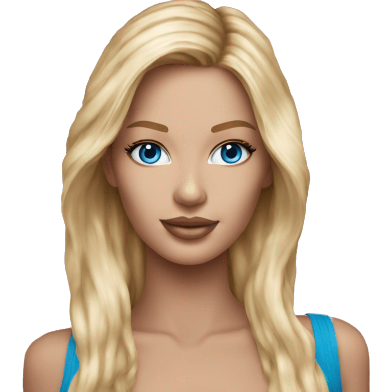 Realistic victoria secret model blonde blue eyes  emoji